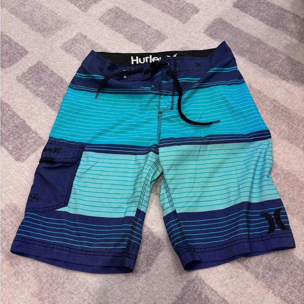 Hurley Men’s Swim Trunks – Size 30 – Multi-Color Blue